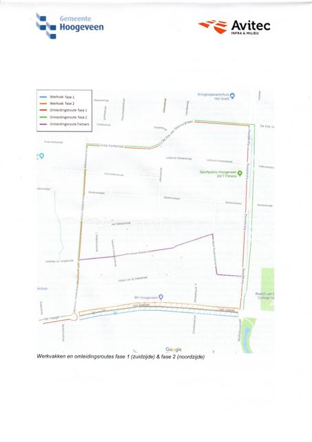 De gemeente Hoogeveen is begonnen met de herinrichting van Het haagje. Zie onderstaande plattegrond voor een alternatieve route. 